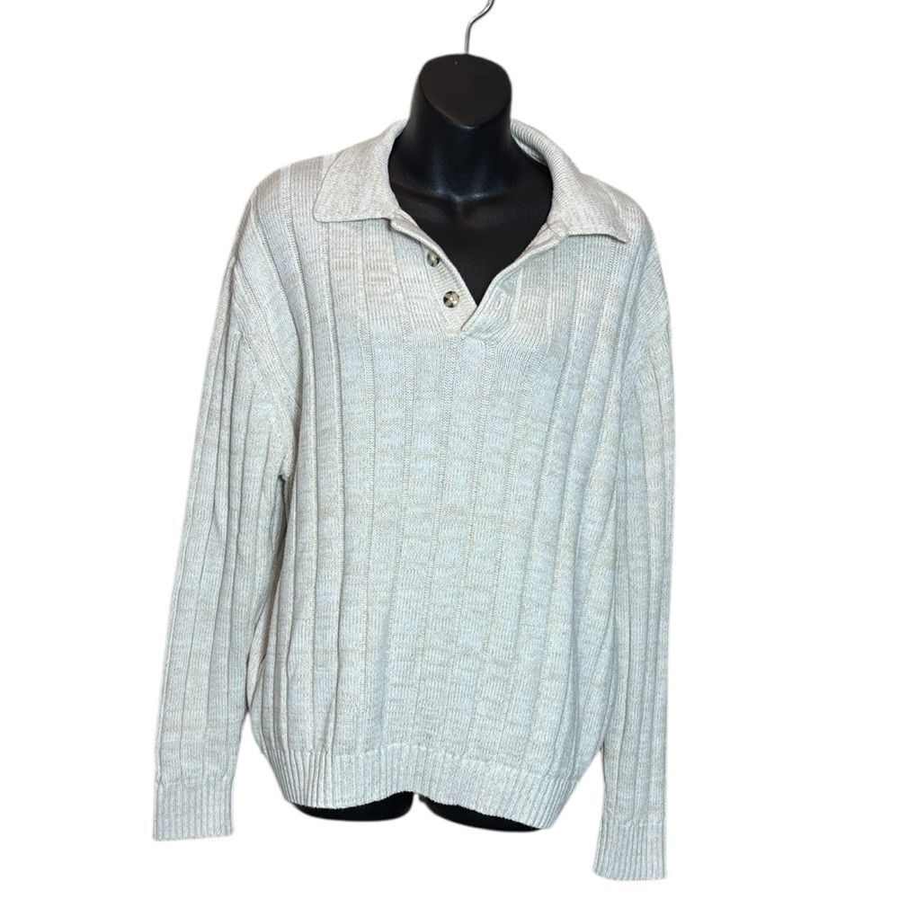 J peterman men’s large cotton‎ linen pullover knit sweater capsule sustainable